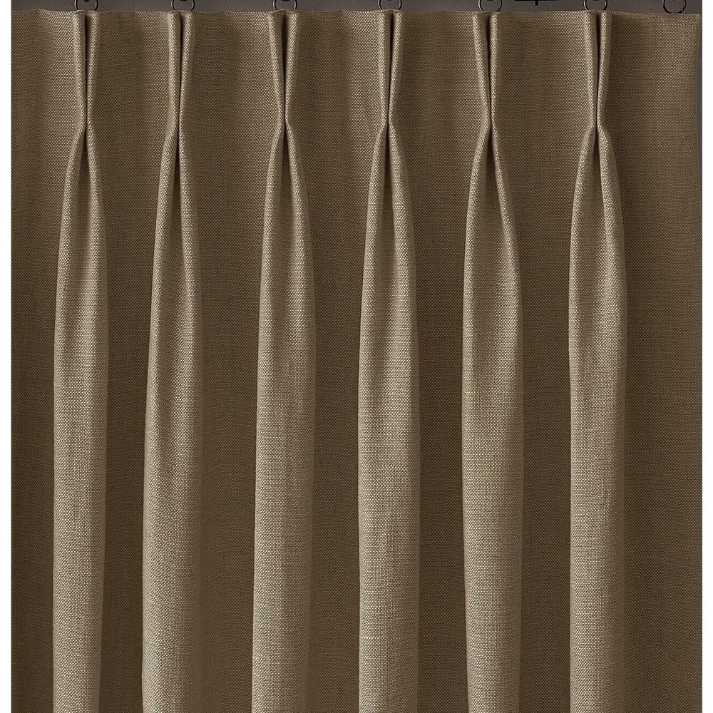 Restoration Hardware Heavyweight Textured Linen French Drape CHOCOLATE 46x120